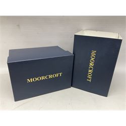 Moorcroft vase, of waisted form, decorated in the Cambrian Blue pattern by Kerry Goodwin, circa 2011, H14cm, with original box 