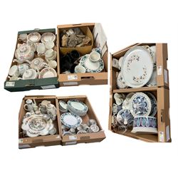 Coalport Revelry Adams Grean teapot, milk jug cups and saucers, together with Midwinter te...