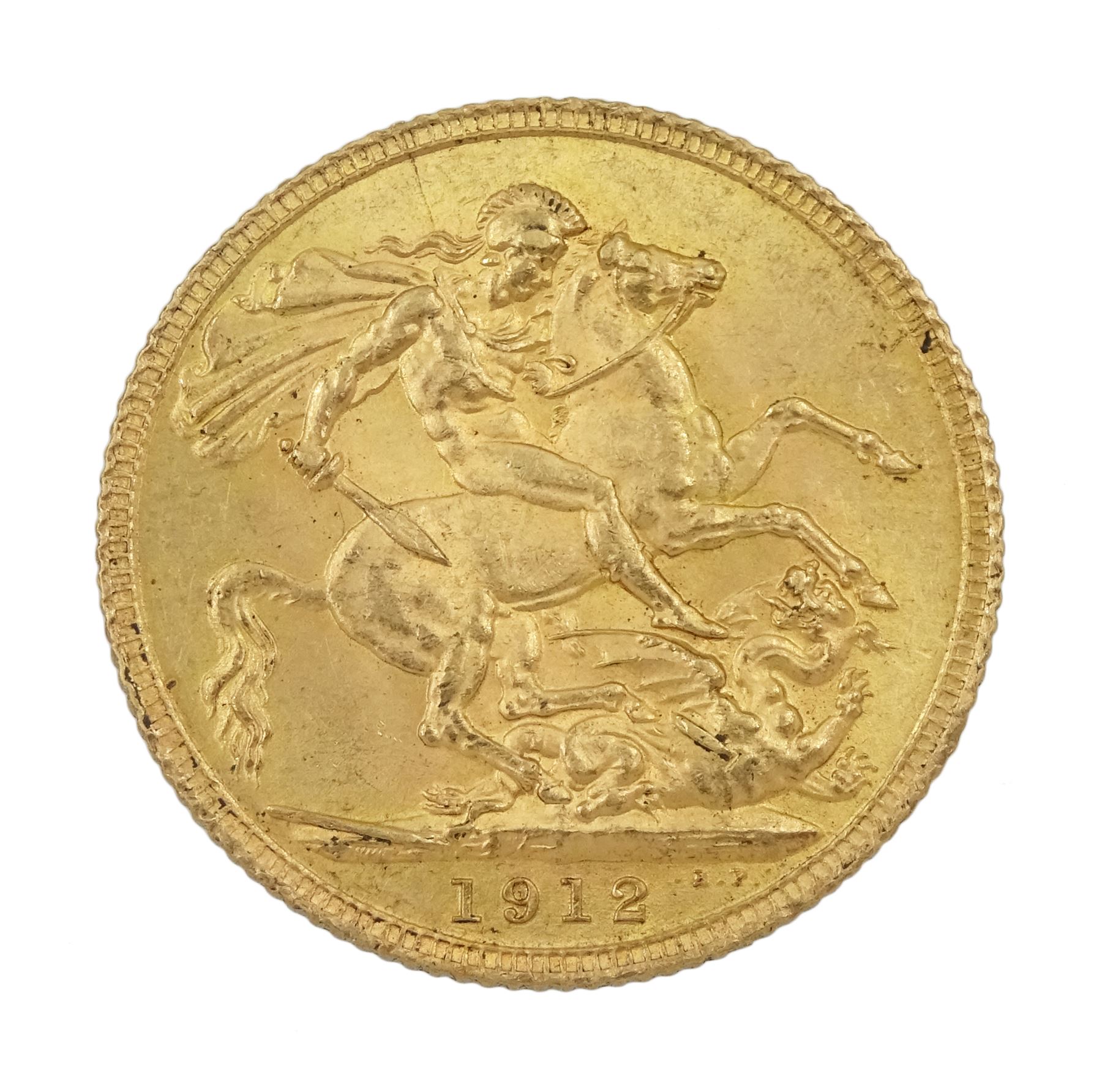 King George V 1912 gold full sovereign coin