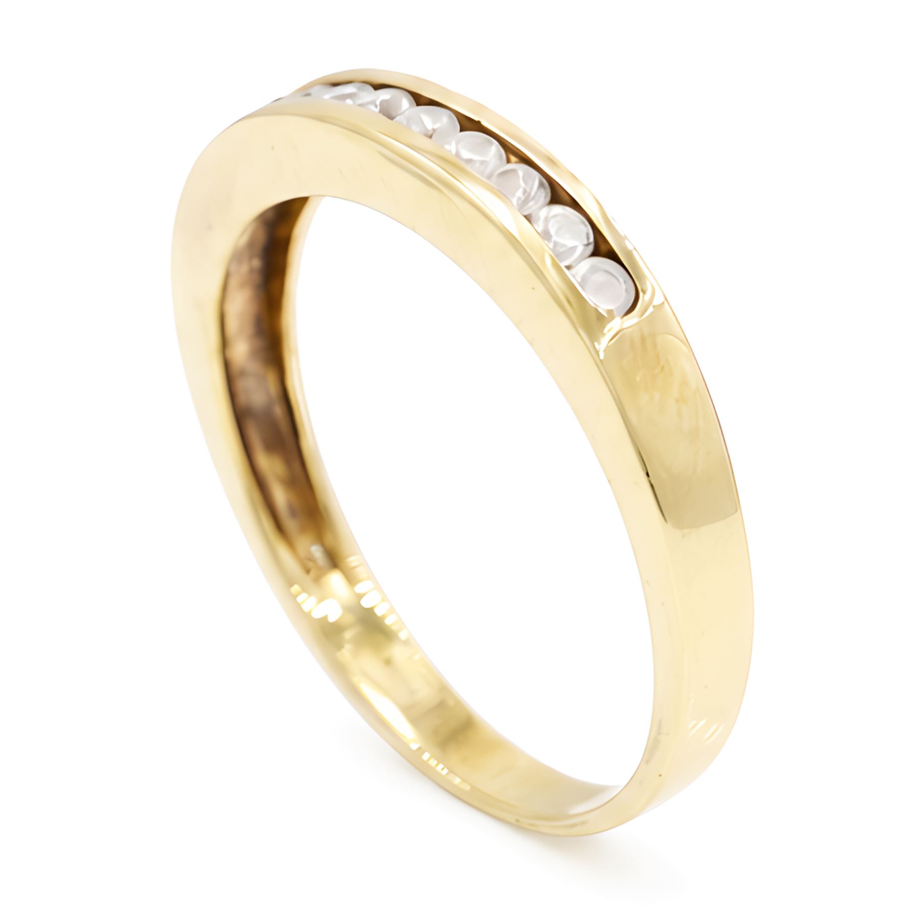 18ct gold diamond half eternity ring, channel set with eleven round brilliant cut diamonds, London 2002, total diamond weight approx 0.35 carat