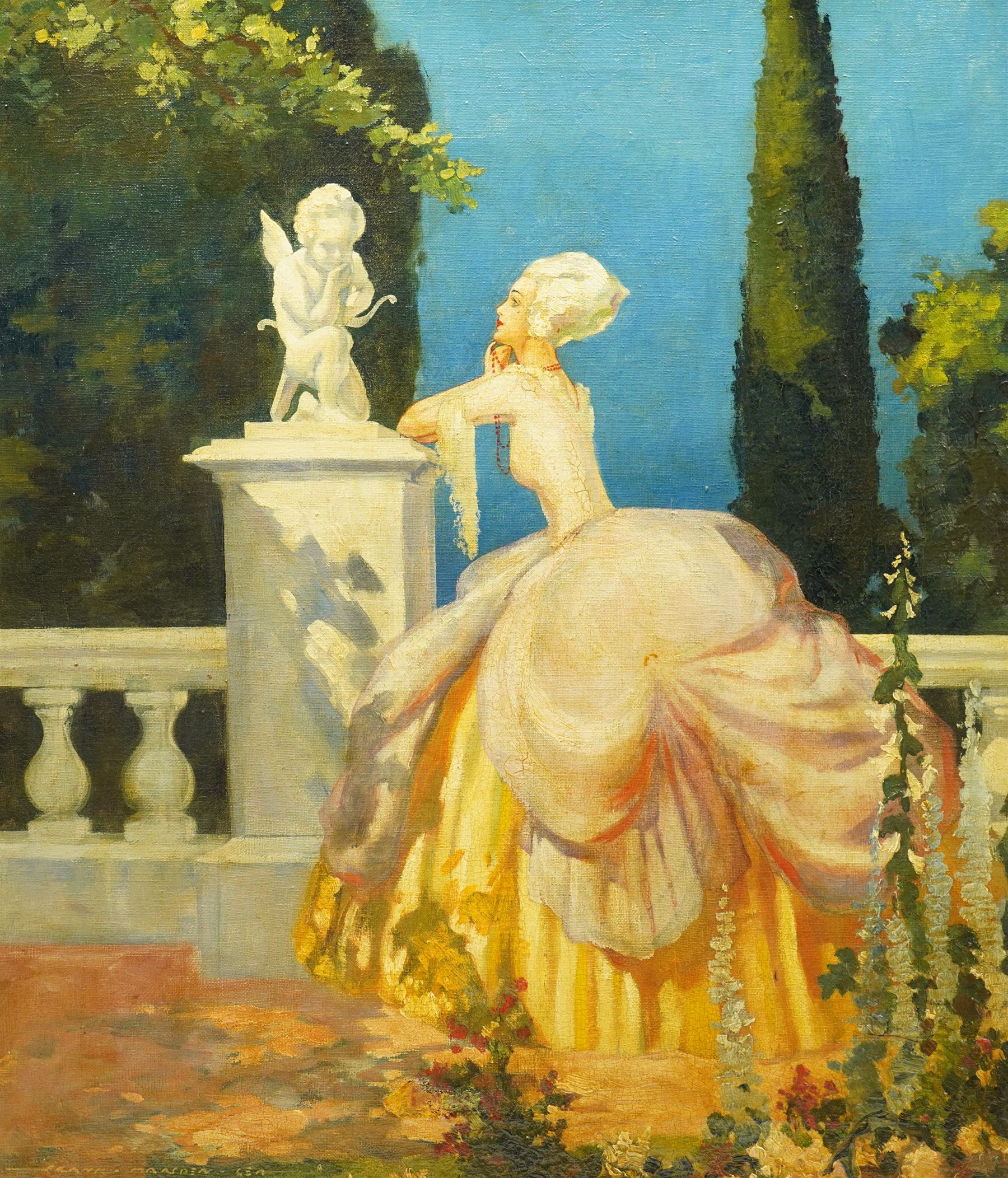 Frank Marsden Lea (British Early 20th century): 'The Oracle', oil on canvas signed, titled verso 60cm x 50cm