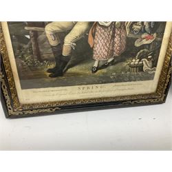 After John Collet (British 1725-1780): 'Spring' and 'Summer', pair mezzotints with hand colouring pub. 1779 and 1800, respectively 36cm x 25cm (2)