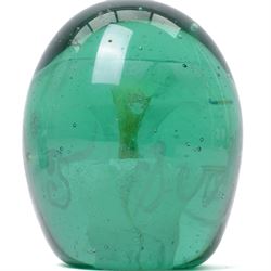 Three Victorian glass dumps, two with names 'Scott' and 'Aleck', one dated 1884, largest H13cm (3)