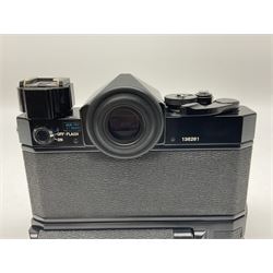 Canon F1 camera body, serial no. 136281, with 'Canon FD 50mm 1:1.8 S.C' lens, serial no.1702944 and Canon F Power winder, serial no.120072