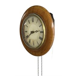 German- late 19th century 30hr weight driven wall clock, with a mahogany dial surround and painted 6
