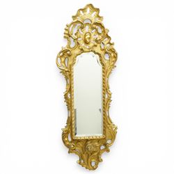 Late Victorian giltwood pier mirror, with rectangular mirror plate in a moulded frame, sur...