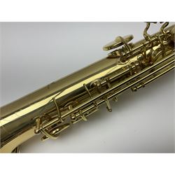 Odyssey Premier straight soprano saxophone l56.5cm; in fitted carrying case with accessories