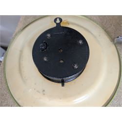 Three Smiths children's alarm clocks, including Noddy, two school adding clocks, Smiths ceramic plate wall clock, Francis Early Bird clock and an Art Deco triangular clock