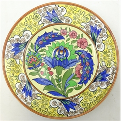  Charlotte Rhead for Burleigh Ware charger decorated in the  'Persian' pattern no. 4013, D36cm  