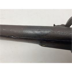 Early 19th century flintlock single barrel sporting gun by Johnston, approximately 14-bore, with 94cm(37