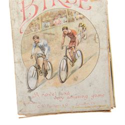 Early 20th century and later puzzles and games, including Bikee, 'A Novel and Very Amusing Game', by C.W. Faulkner & Co, Multum-In-Parvo Puzzle by RJ London, The Original 15 Puzzle by RJ London, The Chinese Zig-Zag 'A Wonderful and Extraordinary Puzzle', The Subway Puzzle by R Journet London, etc, all in glazed wooden display case