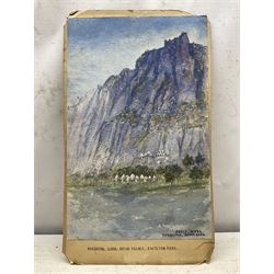 Heywood Walter Seton-Karr (British 1859–1938): 'Native Village - Kordofan, Sudan', watercolour signed and titled on mount 44cm x 28cm (unframed)