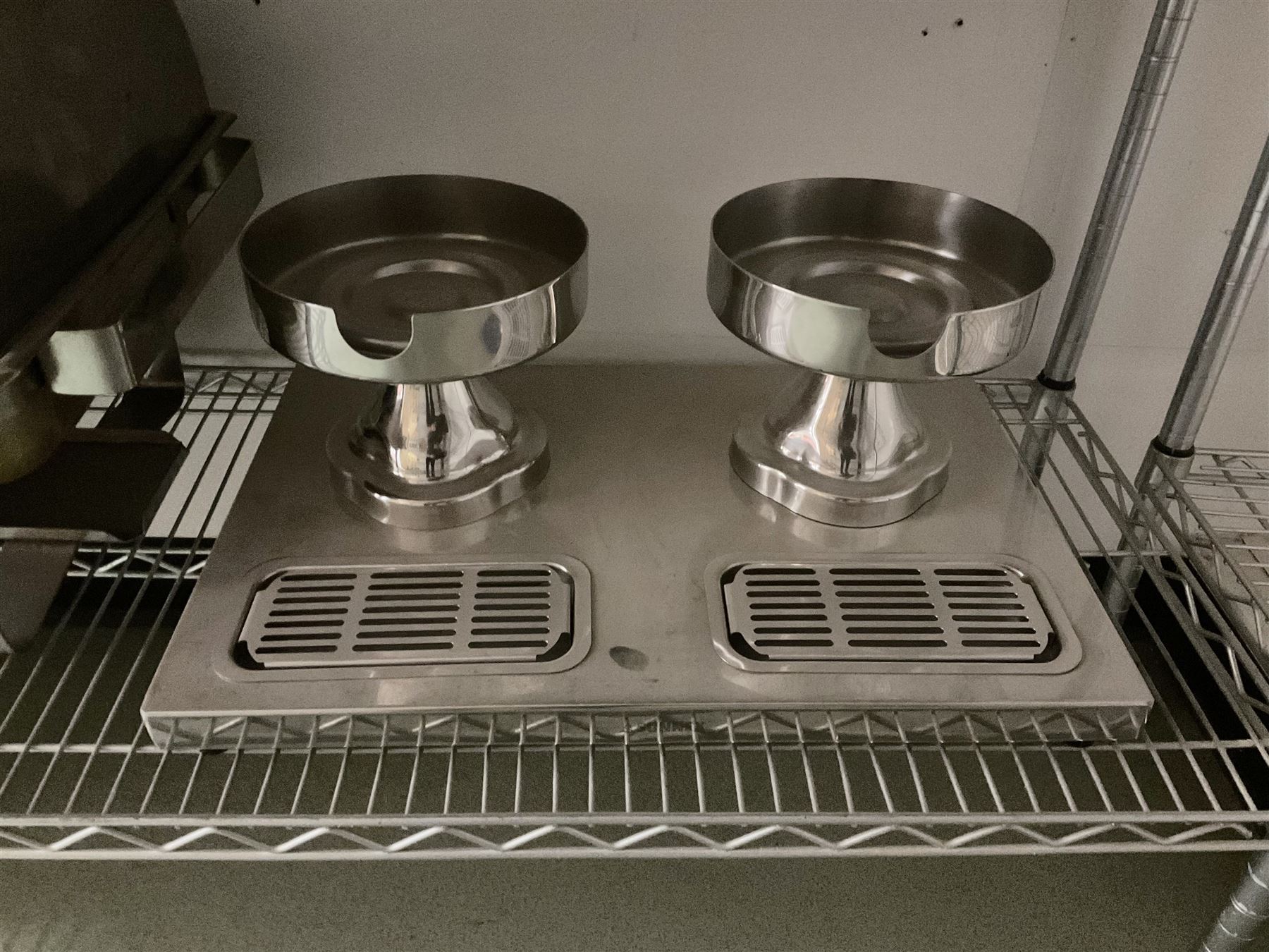 Four dome top food warmers, mixing bowls, aluminium trays, toaster, paper cups, juice stands, chafing fuel etc- LOT SUBJECT TO VAT ON THE HAMMER PRICE - To be collected by appointment from The Ambassador Hotel, 36-38 Esplanade, Scarborough YO11 2AY. ALL GOODS MUST BE REMOVED BY WEDNESDAY 15TH JUNE.