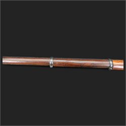 Enfield .577 action rifle, the 91.5cm rifled barrel with three barrel bands and ramrod under, full walnut stock, action marked 'Enfield' with Victoria cypher, overall L131cm