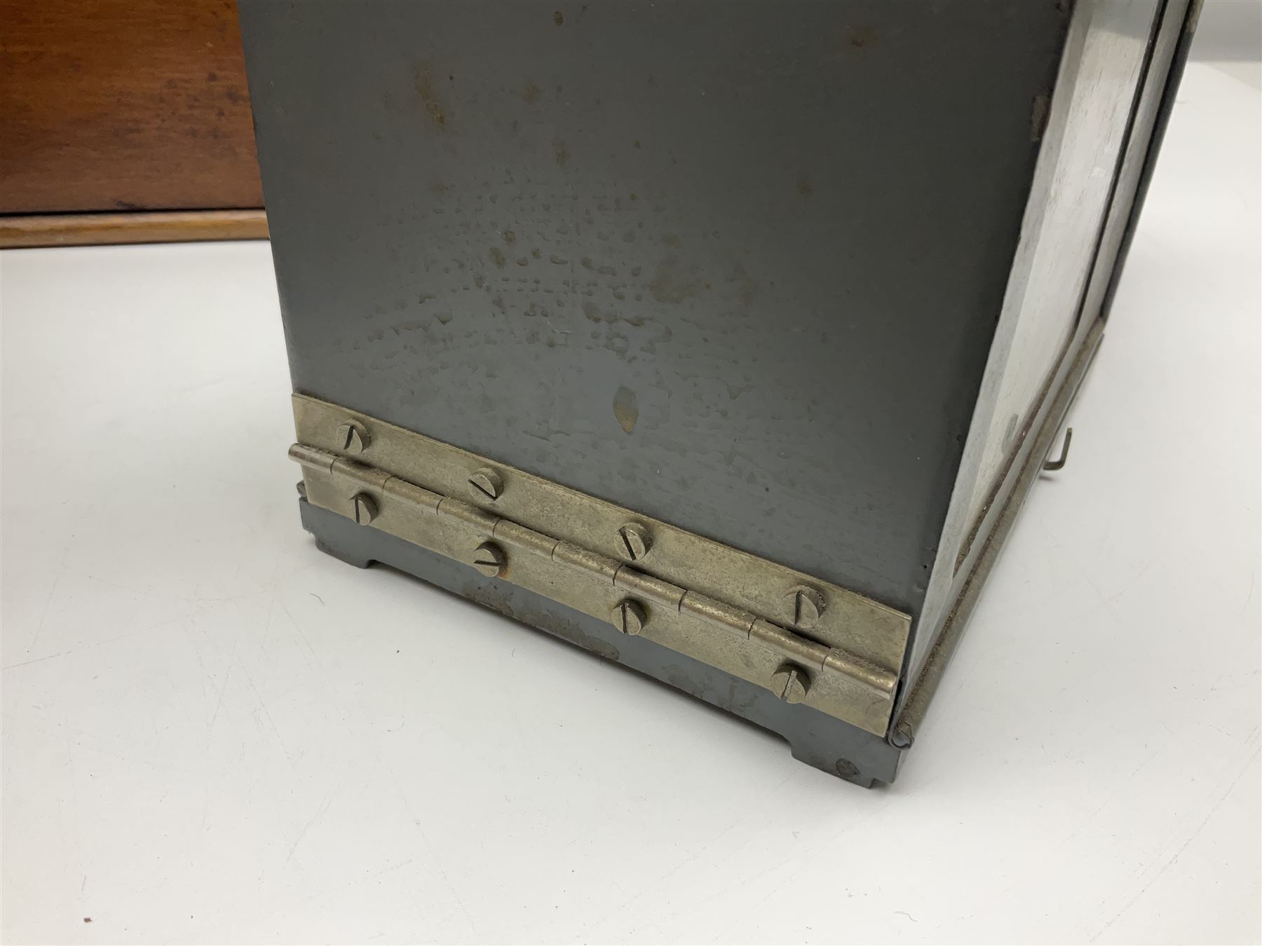 Collection of textile equipment, comprising, Goodbrand & Co. mahogany and brass yarn tester, Negretti & Zambra barograph and two sets of precision scales