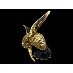 Four pairs of 9ct gold stud earrings, silver stone set stud earrings and a collection of costume jewellery brooches and bead necklaces