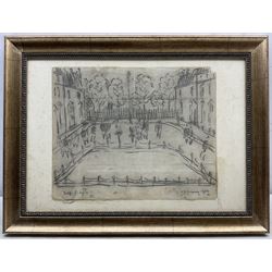 Attrib. Laurence Stephen Lowry RBA RA (Northern British 1887-1976): 'Salford', pencil sketch signed titled and dated 1959, 25cm x 31.5cm