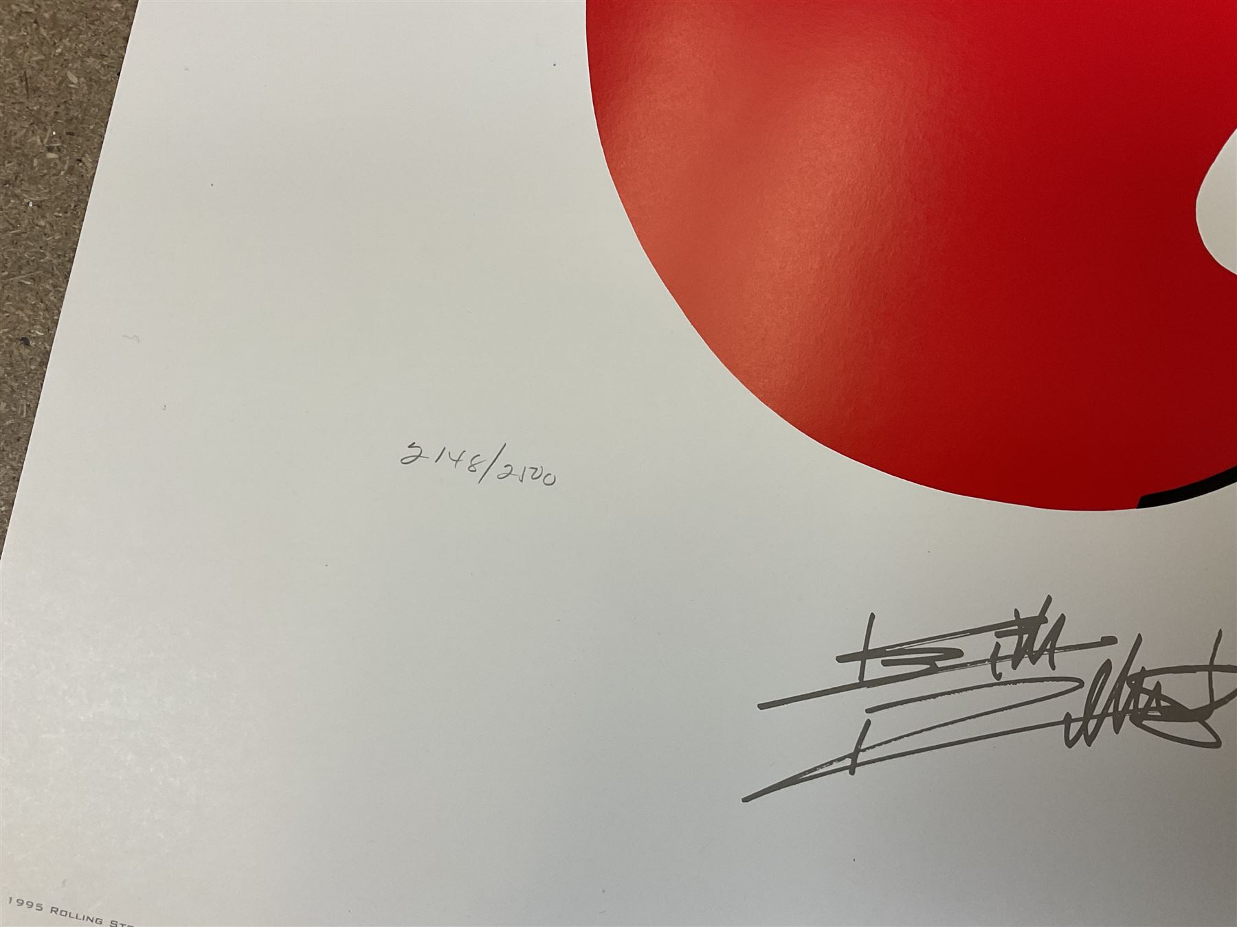 Rolling Stones - two limited edition 1994 Musicon International posters depicting the iconic John Pasche lips and tongue Stones logo surrounded by printed signatures, nos.2148/2500 and 2332/2500 with certificates 67 x 57cm, unframed