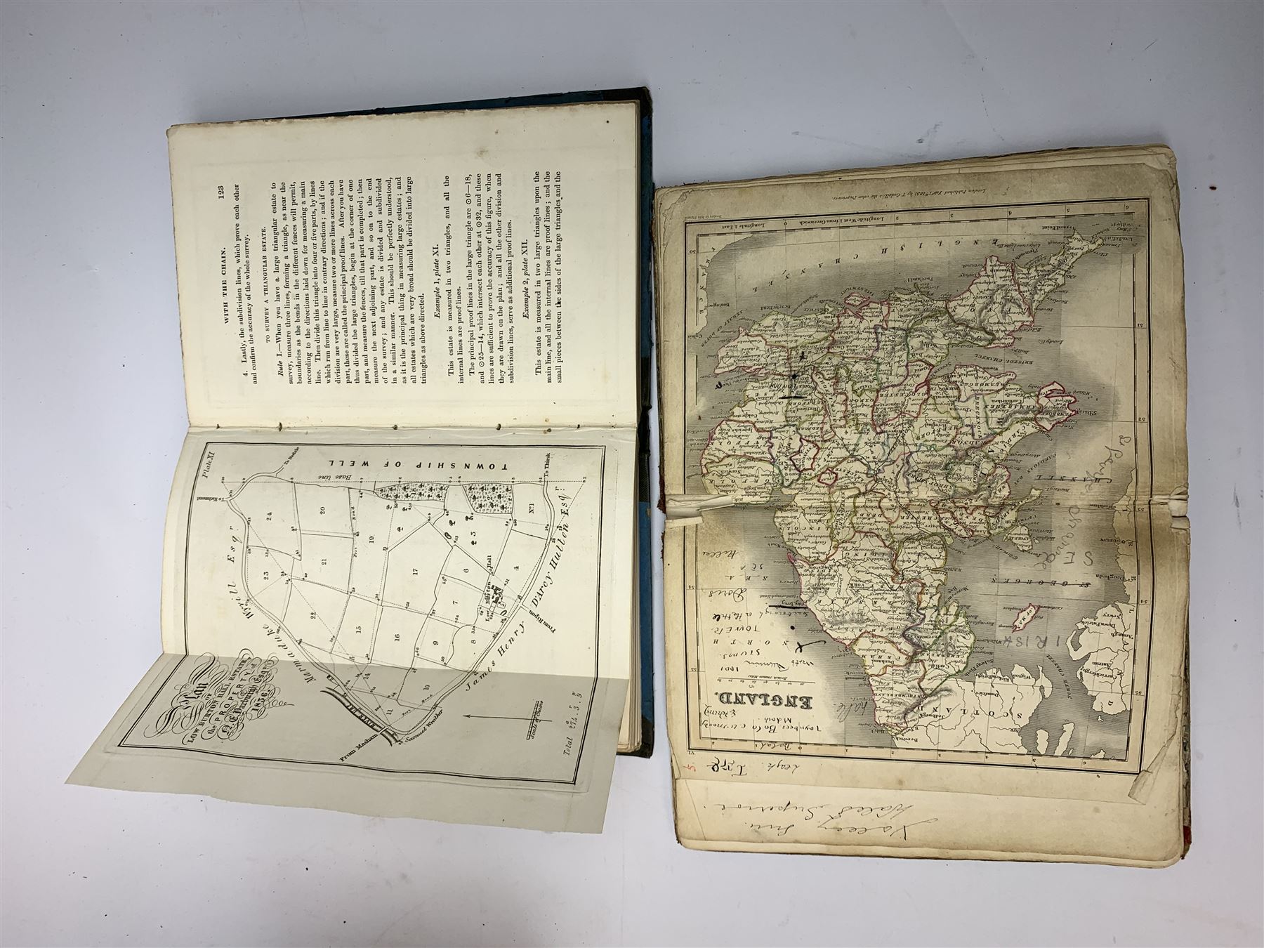 A Glossary of Terms Used in Grecian, Roman, Italian and Gothic Architecture. 1850 Fifth edition. Three volumes. Full calf binding; two 19th century books on Land Surveying by A. Nesbit and Thos. Holliday; Reece Richard: The Medical Guide. 1828; and Guthrie's Atlas for the Use of Schools 1831, with twenty-nine (ex thirty-one) hand coloured maps (7)