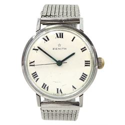 Zenith stainless steel gentleman's manua