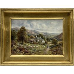 Robert John Hammond (British 1879-1911): Upland Cottages, pair oils on canvas signed 24cm x 34cm (2)