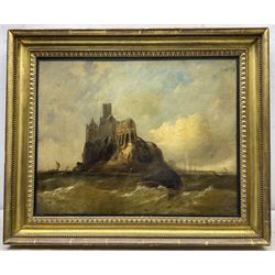 James Baker Pyne (British 1800-1870): 'St. Michael's Mount Cornwall', oil on canvas laid on board signed 37cm x 47cm