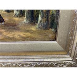 Joseph Taylor of Oxford (British fl.1847-1867): 'The Broad Walk' - Christ Church Meadow, oil on panel titled, signed and further titled with artist's address '1 Oriel Street' verso 30cm x 22cm