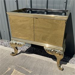 Chrome gold, metal bathroom under sink cabinet, soft close doors  - THIS LOT IS TO BE COLLECTED BY APPOINTMENT FROM DUGGLEBY STORAGE, GREAT HILL, EASTFIELD, SCARBOROUGH, YO11 3TX