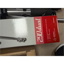 Camera equipment and accessories, including a boxed Manfrotto 290 dual tripods, two other tripods, four Tamron lenses and a collection of filters