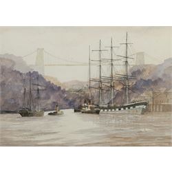 Desmond 'Des' G Sythes (British 1929-2008): 'Metropolitan Leaving the Avon Gorge', watercolour and ink signed titled and dated '75, 35cm x 50cm