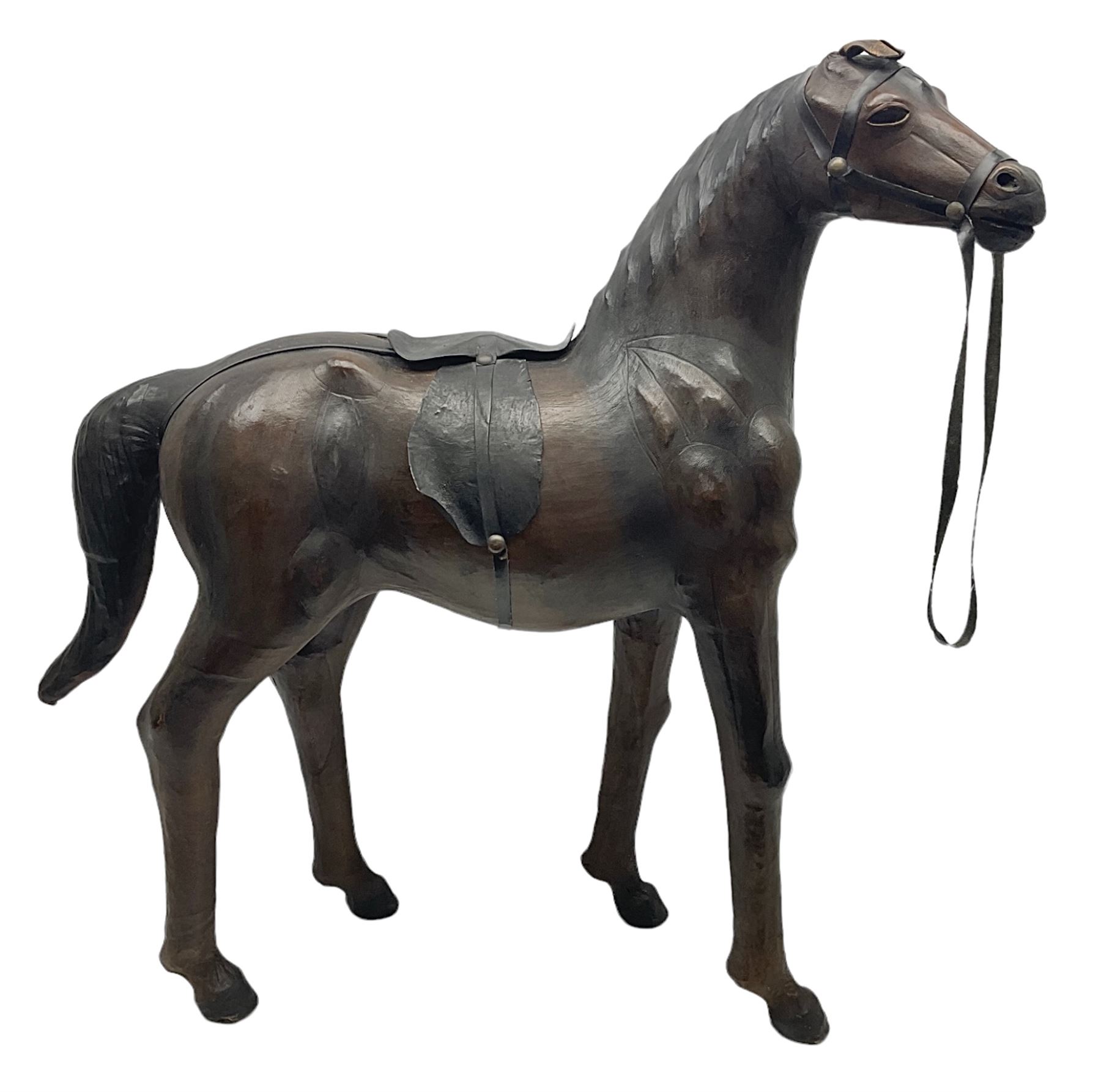 Liberty style leather horse, H68cm