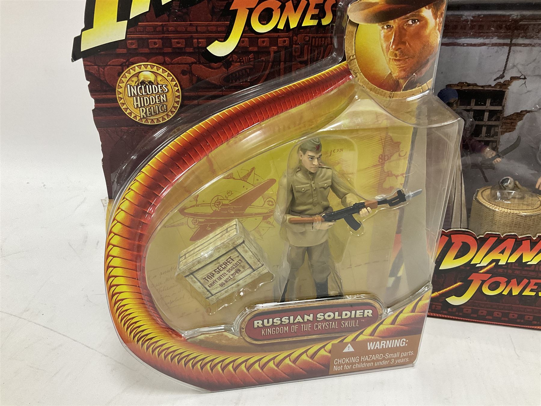 Indiana Jones - Hasbro Raiders of the Lost Ark 'Cairo Ambush' Set; boxed; and eight carded action figures comprising Indiana Jones, German Soldiers, Young Indy, Ugha Warrior, Russian Soldier, Colonel Vogel, Dr. Henry Jones and Cemetery Warrior; all in unopened blister packs (9)