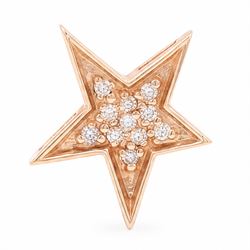 14ct rose gold diamond star pendant, pave set with eleven round brilliant cut diamonds