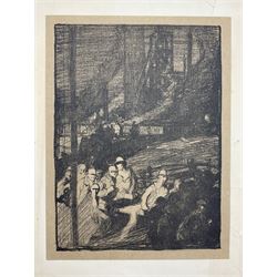 Sir Frank Brangwyn (British 1867-1956): 'The Mine', monochrome lithograph signed with initials in the plate 30cm x 22cm (unframed)