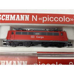 Fleischmann 'N' gauge 'Piccolo' - two double pantograph locomotives Nos.857320 & 7331 ; both boxed (2)