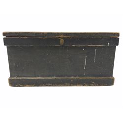19th century stained pine blanket box 