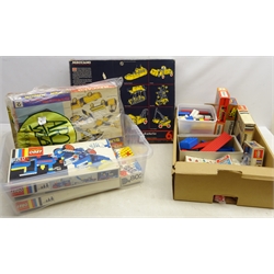  Lego Systems Basic Set with Motor 140, Freight Train Set with Tipper Trucks 120, Gear Supplement 802, The Building Toy 406, some boxed and loose, Philiform construction set 703 and 301 and Meccano Outfit No. 4 & 6 and Junior sets, all unchecked  