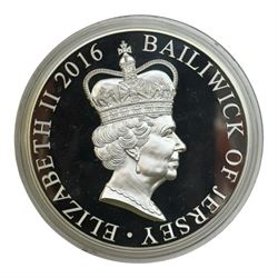Queen Elizabeth II Bailiwick of Jersey 2016 'Queen Elizabeth II 90' one kilo silver proof one-hundred pound coin, cased with certificate