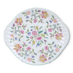 Minton Haddon Hall tea wares, including cake stand, eight cups and saucers, salt and pepper, etc 