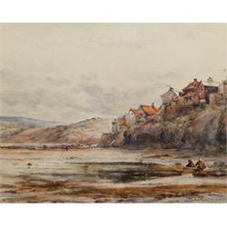 Willis Richard Edwin Hudson (British 1862-1936): Robin Hood's Bay, watercolour signed 29cm x 37cm; AW Russell (British early 20th century): 'On the Yorkshire Coast', watercolour signed and titled 25cm x 48cm (2)