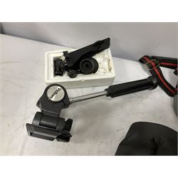 Quantity of cameras and accessories to include Olympus Trip 35, Minolta A f-EII 35mm, Yashica Auto Focus camera, Hanimex 35mm af camera in case, Kodak No.2A Folding Pocket Brownie camera in case, Minolta VLT-501 lens, etc