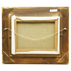 Eugene Demester (French 1914-1984): Autumnal Lakeside Landscape, oil on canvas signed 26cm x 34cm