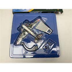 Corgi Eddie Stobart - four heavy haulage vehicles comprising 75201 ERF Curtainside; 75403 Leyland-DAF Curtainside; both in plastic display boxes; CC12610 Scammell Crusader 3 Axle Low Loader; and CC12502 Atkinson Borderer Flatbed Trailer; together with AA30008 Douglas DC-3 Aircraft; all boxed (5)