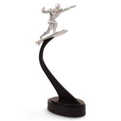 Bowen Designs Silver Surfer painted statue, together with a Kotobukiya Collection Marvel Studios Silver Surfer Fine Art Bust, both boxed