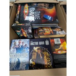 Large collection of Sci-Fi books and ephemera, including Star Wars, Star Trek and Doctor Who novels, in four boxes