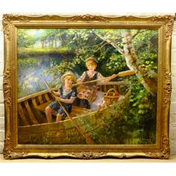 Paul J Attfield (British 1950-): 'Summertime', oil on canvas signed 74cm x 90cm 
Provenance: with Joanna Cole Fine Art, Knutsford, label verso