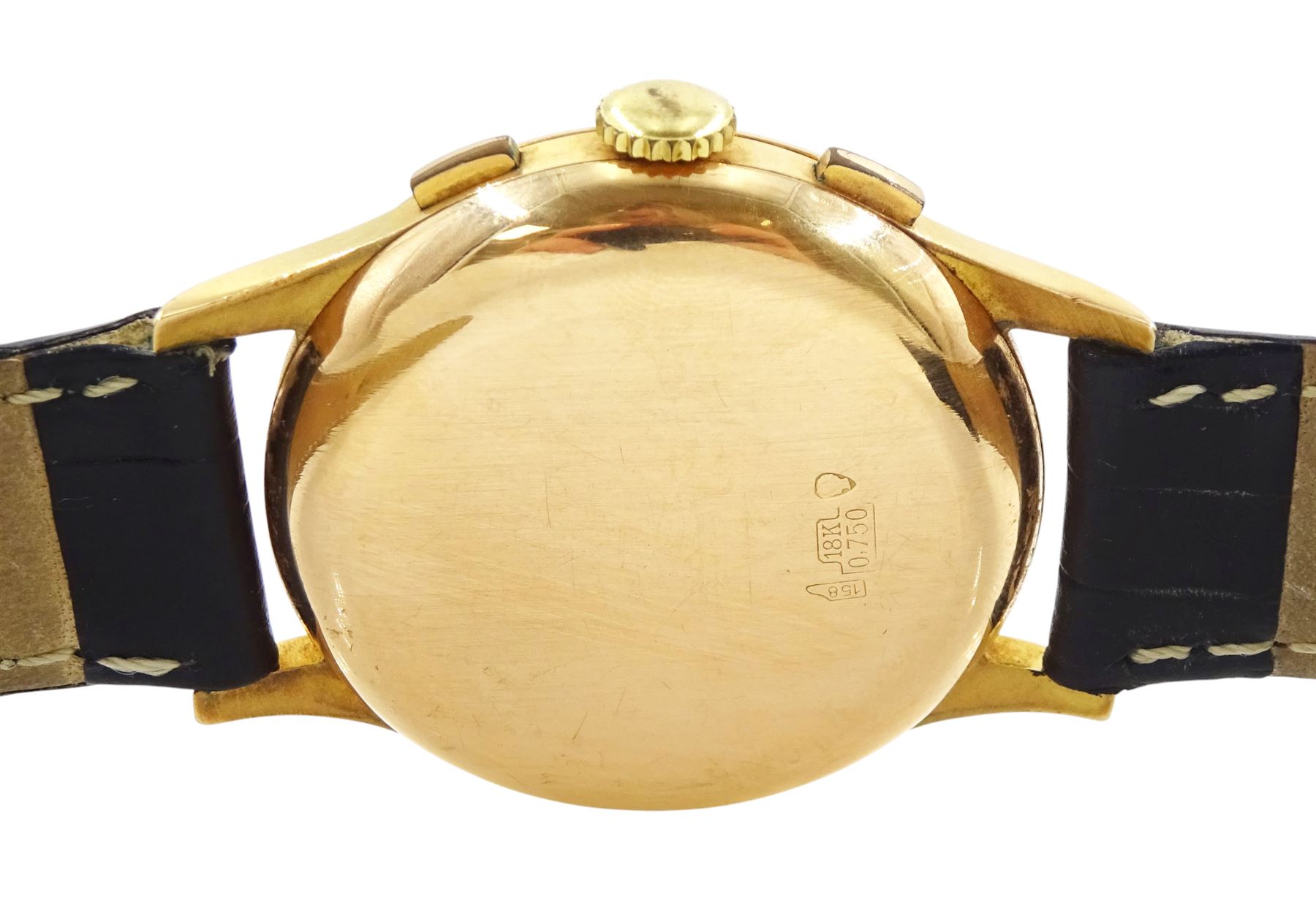 Delbana gentleman's 18ct gold manual wind chronograph wristwatch