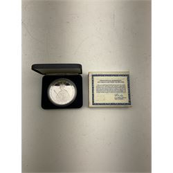 Jamaica 1979 twenty five dollar sterling silver proof coin, commemorating the 10th Anniversary of the Investiture of H.R.H Prince Charles as Prince of Wales, cased with certificate