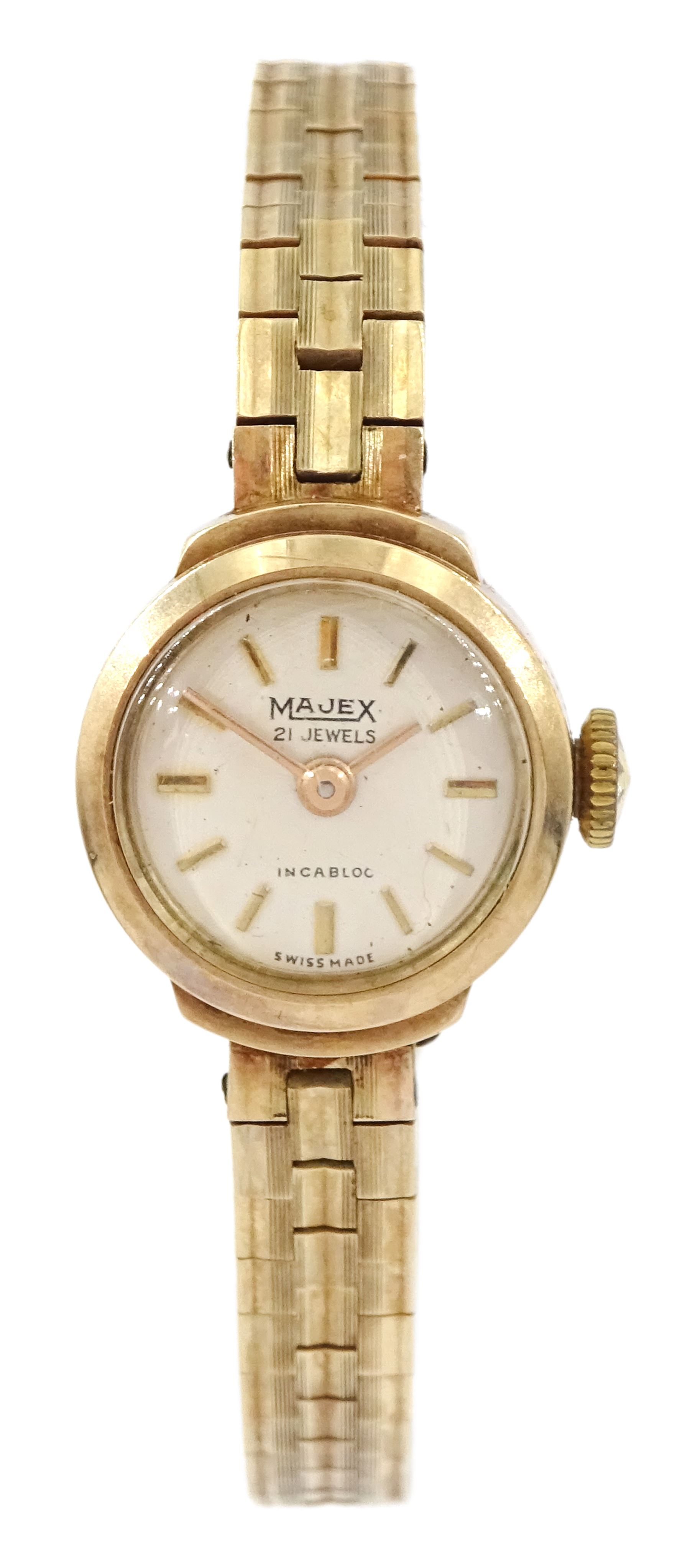 Majex ladies 9ct gold manual wind wristwatch, Edinburgh 1962, on