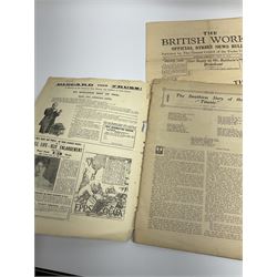 Titanic interest: Lloyds Weekly magazine 'The Deathless Story of the Titanic'. Second edition. A4 size. 'Complete Narrative with Many Illustrations'; together with Bruce Bairnsfather's 'The Bystander's Fragments from France'; and small quantity of newspapers relating to the General Strike in 1926